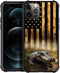 TnXee Case Compatible with iPhone 12 Pro Max Case, Wood Grain American Flag Alligator Pattern Design case for iPhone 12 Pro Max Cases for Mans Wom...