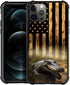 TnXee Case Compatible with iPhone 12 Pro Max Case, Wood Grain American Flag Alligator Pattern Design case for iPhone 12 Pro Max Cases for Mans Wom...