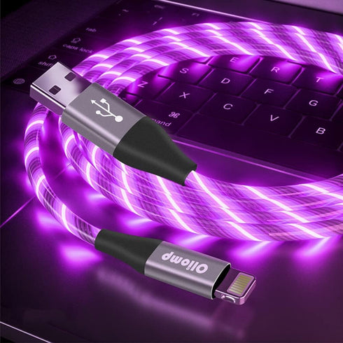 iPhone Charger Cable, (Apple MFi Certified) 6ft LED Light Up Lightning Cable USB Fast Charger Cord High Speed Data Sync Transfer Cord for iPhone 1...
