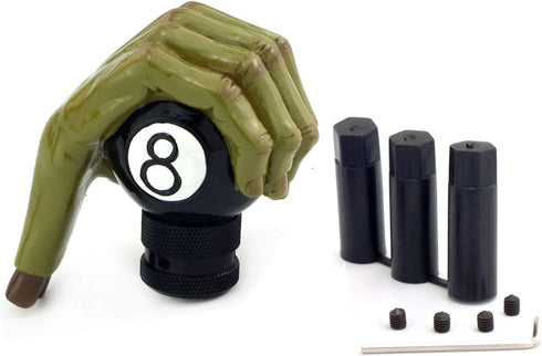 MT Gear Shifter Handle, Car Shift Stick Knob Green Devil Hand Griping Black Billiard Ball Style Fit Most Manual Automatic Transmissions...