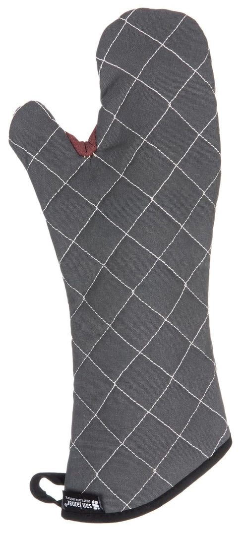 San Jamar Bestguard Oven Mitt with Reinforced Webguard Plus, Cotton, 17 Inches, Black...
