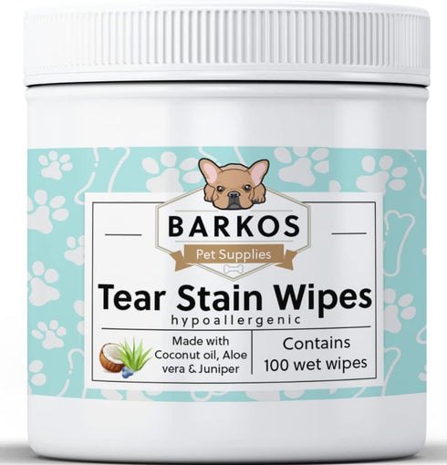 Tear Stain Wipes + Skin Balm For Dogs | Bulldog, French Bulldog, Pug, English Bulldog | Cleans & Soothes Tear Stains, Wrinkles, Folds, Tail Pocket...