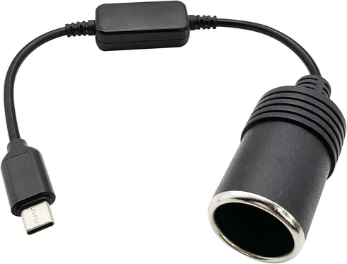 USB C to 12V Cigarette Lighter Adapter, 1Ft Converter Cable for Dash Cams, GPS...