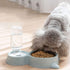 Love Dream Double Dog Cat Bowls, Pets Water and Food Bowl Set with Detachable Stainless Steel Bowl, Automatic Water Dispenser Bottle No-Spill Pet ...
