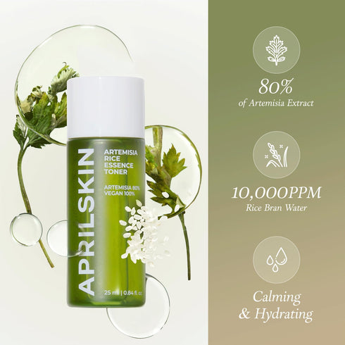 APRILSKIN Artemisia Rice Toner & Squalane Hydra Gel Cream Mini Kit | 100% Korean Mugwort | Travel Kit | Vegan, Cruelty Free, Low pH, | No sulfates...