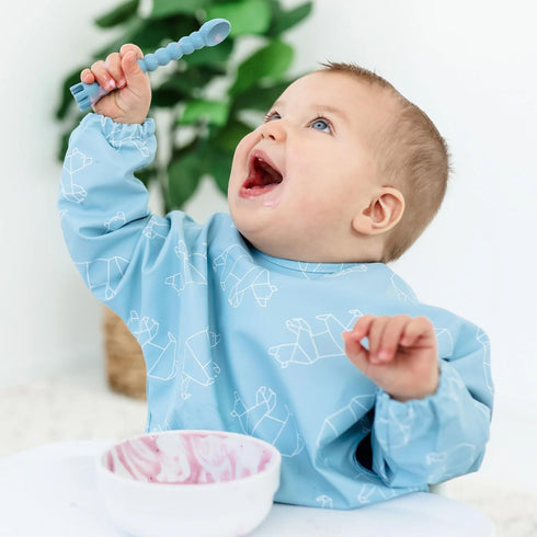 Ryan & Rose Ultimate Utensil Set of 3 Silicone Baby Spoons Silicone baby feeding set for baby led weaning, baby spoons self feeding 6 months, baby...