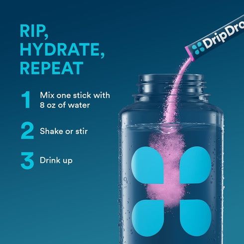 DripDrop Hydration - Tropical Variety Pack - Electrolyte Drink Mix Single Serve Hydration Powder Packets - Mango, Açaí, Passion Fruit, Pineapple C...