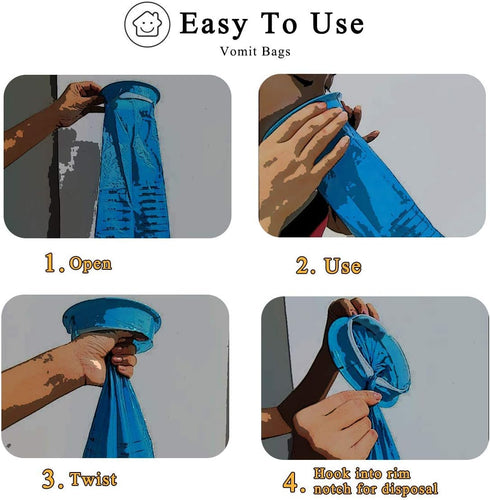 14 Pack Disposable Vomit Bags (Thick), Barf Bags 1000ML Blue, Morning Sickness Bag Hospital Grade Leaking Resistant by Valchoose...