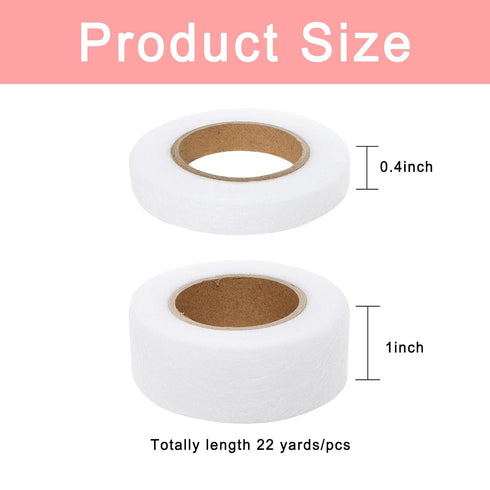 2 Rolls Iron on Hem Tape, Fabric Fusing Hemming Tape, No Sew Fabric Tape for Pains, Curtains, Clothes, Each 22 Yards (White 0.4inch, 1inch in Widt...