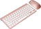 Keyboard mouse set , 2.4G , 78 keys, USB thin etched keycaps, mute , ergonomic design, QWERTY, for PC, laptop(Rose gold)...