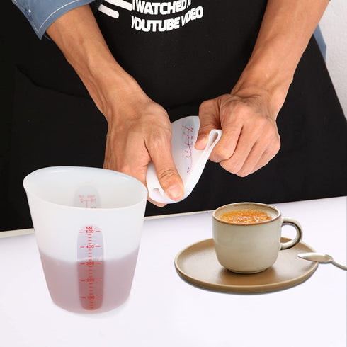 ZUYEE Silicone Measuring Cups (2 Cup + 1 Cup) Flexible Measure Melting Cups for Epoxy Resin Butter, Chocolate Squeeze Pour Baking Cup Dishwasher S...