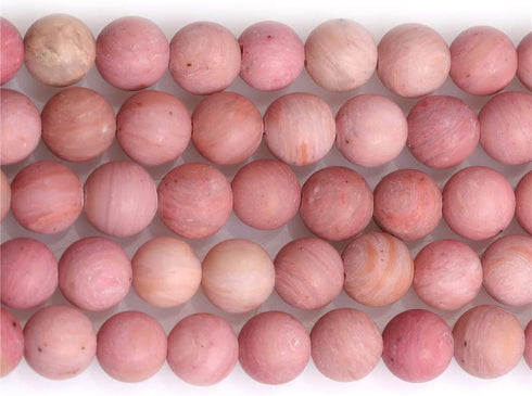 JOE FOREMAN 10mm Natural Stone Red Rhodonite Frosted Matte Unpolished Round Spacer Beads for Jewelry Making DIY Handmade Craft Supplies 15"...