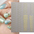 Gold Nail Art Stickers Metallic Line Nail Decals 3D Self-Adhesive Gold Silver Curve Stripe Wave Nail Design Luxury French Tip Manicure Nail Art Su...