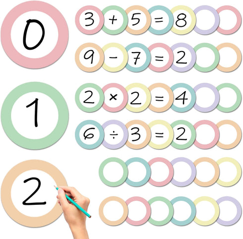 54 Pcs Numbers Magnetic Accents Pastal Theme Round Whiteboard Magnets for Classroom Blank Magnetic Numbers for Classroom Whiteboard Dry Erasable M...