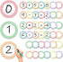 54 Pcs Numbers Magnetic Accents Pastal Theme Round Whiteboard Magnets for Classroom Blank Magnetic Numbers for Classroom Whiteboard Dry Erasable M...