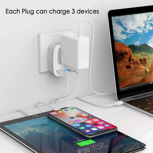 TESSAN UK Ireland Hong Kong Power Adapter, International Travel Plug with 2 USB, Type G Converter Outlet Adaptor Charger for USA to British Englan...