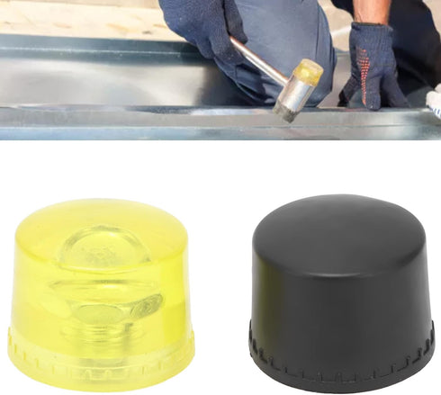 4 Pcs Rubber Hammer Replacement Striking Head Yellow Black Plastic Mallet Head Tips Set for Jewelry Craftsman, Leather Crafts, Wood, Flooring Inst...
