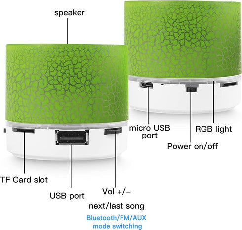 AICase Portable Wireless Mini Bluetooth Speaker, Super Bass Stereo Rechargeable Speaker with LED Lights......