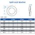 M4 Split Lock Washer, 304 Stainless Steel 18-8 Spring Lock Washers for Bolts and Nuts, Black Finish, 100 PCS...