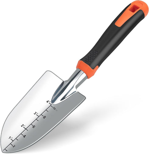 Garden Shovel with Measurement Mark, Sturdy Heavy Duty Gardening Tool Trowel/Hand Shovel/Garden Spade, Ergonomic Handle with Giftable Package...