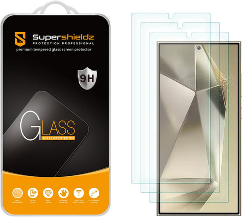 Supershieldz (3 Pack) Designed for Samsung (Galaxy S24 Ultra) Tempered Glass Screen Protector, Anti Scratch, Bubble Free......