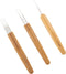 Framendino,1 Hook, 2 Hooks, 3 Hooks Dreadlock Crochet Hook for Hair Lock Weaving Dread Needle Tool for Braid Craft Bamboo Handle (3 Packs, 0.5 mm)...