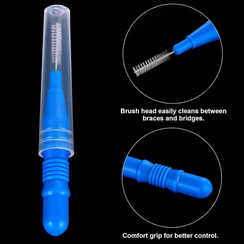 Patelai 50 Pieces Braces Brush for Cleaner Interdental Brush Toothpick Dental Tooth Flossing Head Oral Dental Hygiene Flosser Toothpick Cleaners T...