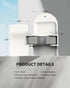 Plastic Broom Holder Wall Mount, White, 4 Count...