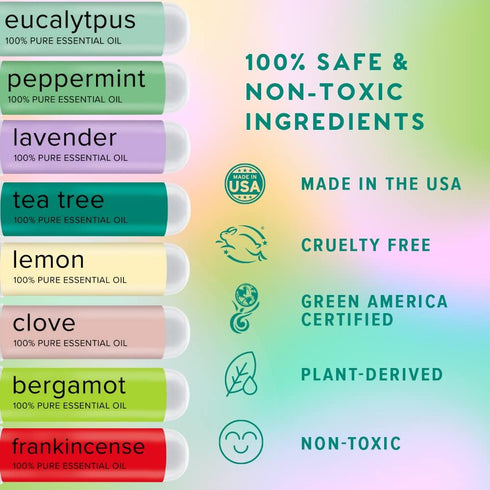 MOX? Nasal Inhalers Bundle, 8 Essential Oils, 100% Pure and Undiluted, Therapeutic Grade, No-Mess Portable Aromatherapy, includes Eucalyptus, Pepp...