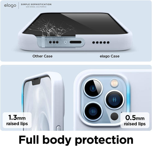 elago Liquid Silicone Case Compatible with iPhone 13 Pro Case (6.1"), Premium Silicone, Full Body Protection - 3 Layer Shockproof Phone Cover, Ant...