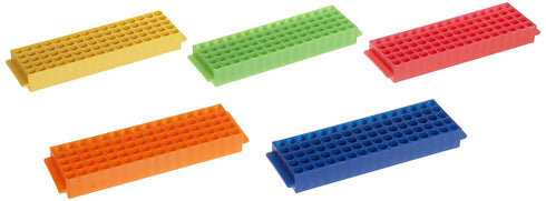 Heathrow Scientific HD29025G 5 Piece Polypropylene 80 Well Microtube Rack Assorted Colors Set...