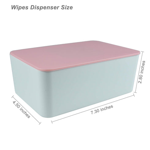 Diaper Wipes Dispenser, Tissue Storage Box Case, Wet Wipe Dispenser Holder with Lid for Home, Office, Cars (Pink)...