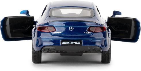 1:36 Benz C63 S AMG Car Model, Diecast Pull Back Model Toy Car, Doors Open, Collection Kids Toy for Aged 3 and up, Gift Blue...
