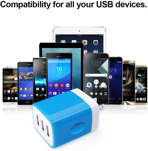 USB Wall Charger,Sicodo 2-Pack Universal 3.1A Home Travel Quick Wall Plug Charger Cubes Compatible with iPhone 16/15/14/13/SE/12/11 Pro Plus, Sams...