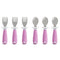 Munchkin® Raise™ Toddler Fork and Spoon Utensil Set, Rest Keeps Tip Off Table, BPA Free, 6 Pack, Purple...