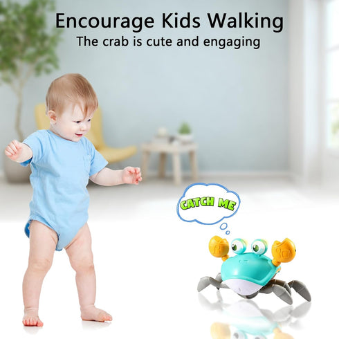 Crawling Crab Baby Toy - Infant Tummy Time Toys for 3-6 6-12 Learning Crawl 9-12 12-18 Toddler Babies Boy Crabby Toys 3 4 5 6 7 8 9 10 11 12 Walki...