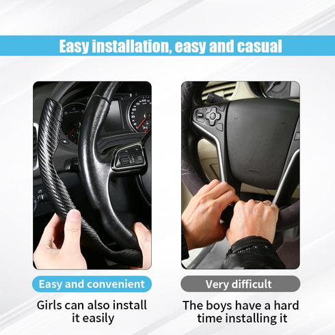 Carbon Fiber Anti-Skid Car Steering Wheel Cover - Segmented Butterfly Steering Wheel Protector Anti-Slip Universal Fit for Most Cars, SUVs Interio...