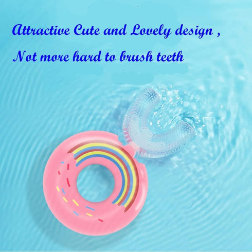 ?Upgraded Version 4 Packs Kids Toothbrush,Food Grade Silicone Head of Toddler Toothbrush,Lovely 360 U Shaped Toothbrush Kids for Ages 2-8...