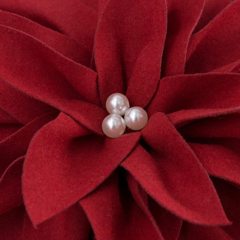 Christmas 3D Flower Accent Pillow Cover Festival Red Floral Throw Pillow Case Decorative Cushion Cover for Sofa Couch Bed Living Room Home Decor 1...