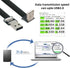 cablecc USB 2.0 Type-A Male to Type-A Male Data Flat Slim FPC Cable Down Angled 90 Degree for FPV & Disk & Scanner & Printer 20CM...