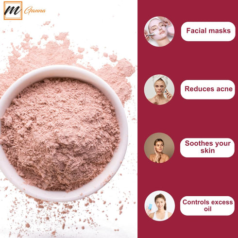 100% Natural Rose Clay/Pink Kaolin Clay Powder for Skin Tightening, Facial Masks, Creams, Face Masks, and Soap Making 0.5Lbs...