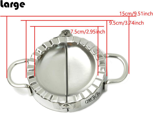 Stainless Steel Dumpling Maker, Pie Gyoza Empanada Press Mold, Ravioli Dumpling Mould Pastry Tools, 1 Set, Small+Big...