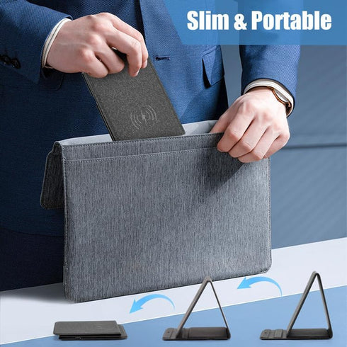 Portable Phone Holder Wireless Charger Foldable Phone Charger 15W Fast Mini Wireless Charging Compatible with iPhone 15 14 13 12 Pro XS 8 Plus Sam...