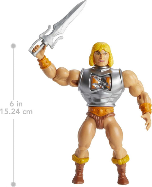 Masters of the Universe Origins Deluxe He-Man 5.5-in Action Figure, Battle Character for Storytelling Play and Display, Gift for 6 to 10-Year-Olds...