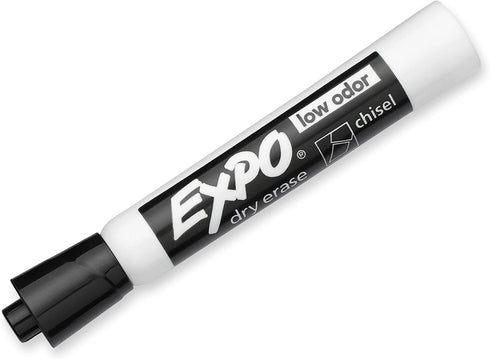 EXPO Low-Odor Dry Erase Markers, Chisel Tip, Black, 8-Count...