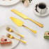 Cake Knife and Server Set with 6 Pcs Cake Forks,Wedding Cake Cutting Set for Birthday Anniversary Parties and Festival(8 PCS, Gold)...