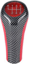 Dweekiy Gear Shift Knob, Red&Carbon Fiber 6 Speed Gear Shift Knob Head for X1 X3 X5 E60 E61 E65 E83 E84 E90 E91 E92...