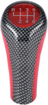 Dweekiy Gear Shift Knob, Red&Carbon Fiber 6 Speed Gear Shift Knob Head for X1 X3 X5 E60 E61 E65 E83 E84 E90 E91 E92...