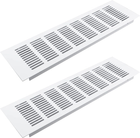 Geesatis 13.8 x 4 inch / 350 x 100 mm Rectangle Shape Mesh Air Vent for Cabinet Shoe Cabinet Hardware Accessories Ventilation Cover, with Mounting...