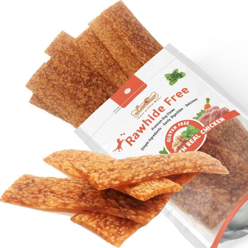 Chicken Dog Chew Chips, Puffed Human Grade Chicken Dog Treat, Rawhide Alternative, Easy to Digest 12pcs/Pack...
